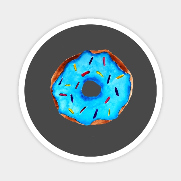 Blue Donut Magnet by UnikRay